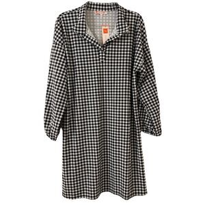 Jude Connally Shift Dress L Black White Gingham Black Florence Jude Cloth NWT